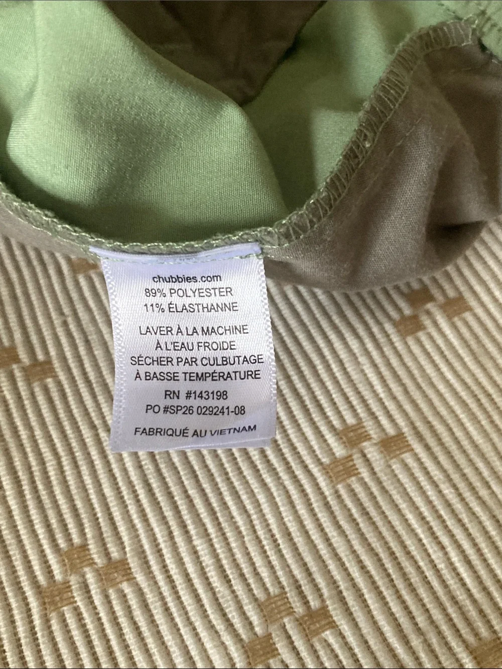 Chubbies Mens Everywear Performance Shorts Sage Green Size Large